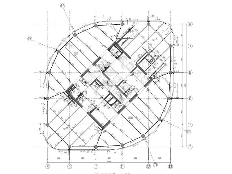 44层钢管砼柱框架 核心筒金融大厦 结构图 节点 结构节点图