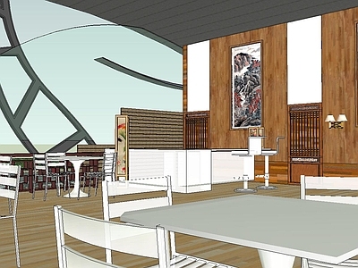中式茶馆中餐厅民宿