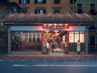 中式小吃店门头