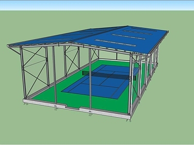 钢结构网球场天沟雨棚