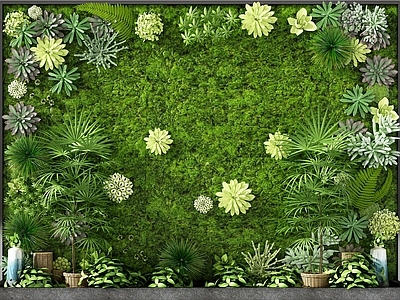 现代绿植墙 植物墙 装饰墙 墙饰 背景墙