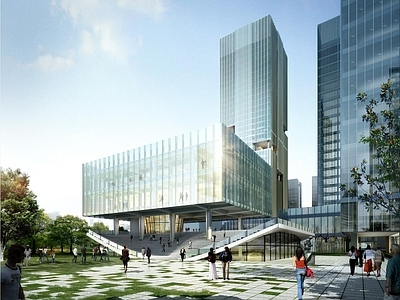 现代多层商业办公建筑