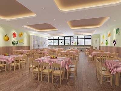 现代幼儿园餐厅食堂