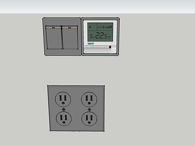 开关插座空调面板 灰色