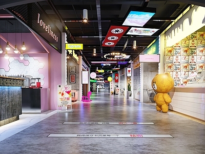 工业风商场 街区 街景 商场过道