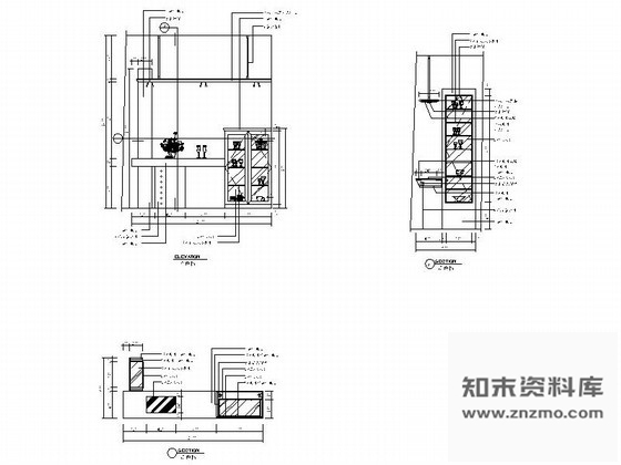 图块/节点成品时尚小吧台立面详图 节点