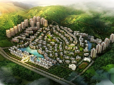 [广东]山水城市高端自然居住区景观设计方案 居住区景观