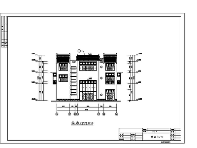 别墅设计方案平面立面剖面建筑施工图D1型