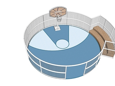 现代风格篮球场 住宅区篮球场 圆形篮球场半场 小区篮球场 儿童篮球场