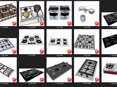 现代风格燃气灶 煤气灶 电磁炉 家用电器组合