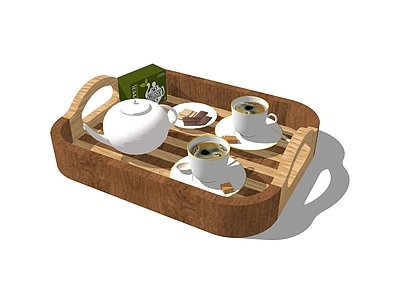 现代风格茶壶茶杯组合 茶壶 茶杯 点心 咖啡 方糖 茶盘