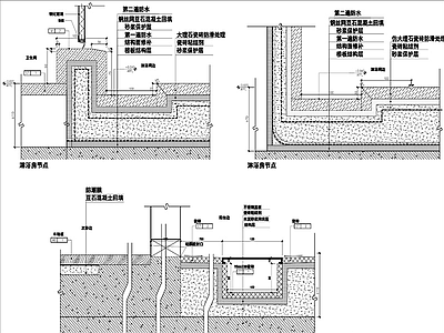 欧式样板间卫生间淋浴房地面节点大样