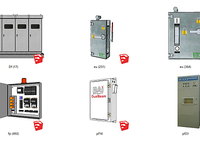 现代风格机房 配电箱 电缆箱 变压器 柜子