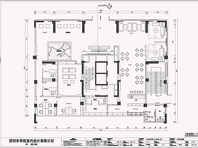 办公空间CAD施工图 效果图＋平面图