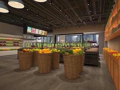 现代连锁水果店 货架
