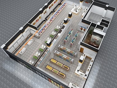 现代超市 收银台