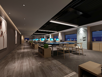 办公空间CAD施工图 效果图＋平面图part2