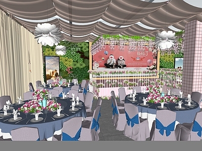 现代风格舞台 宴会厅 酒店 T台 舞台 婚礼舞台 婚庆舞台 酒楼