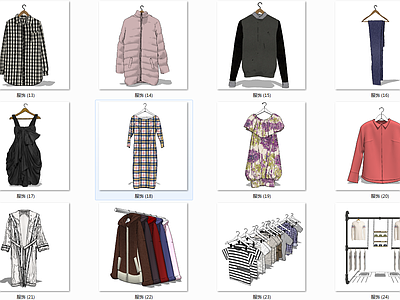 现代风格展示服装