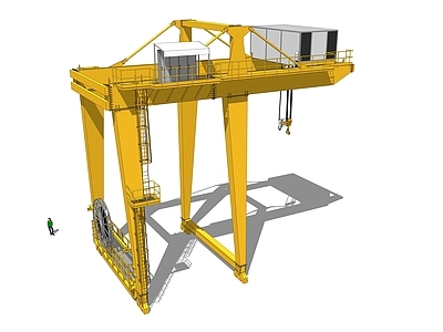 现代风格吊塔 龙门起重机 工程行吊 工业设备 塔吊机 塔式起重机 桅杆吊 钢结构 操控室 集装箱
