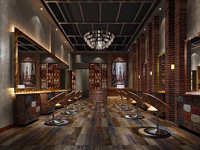 工业风理发店
