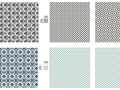 北欧风格建筑材料 瓷砖花砖铺装材质贴图 地面砖墙砖拼贴 几何拼花砖