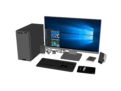 现代风格电脑 台式 戴尔台式 windows 面
