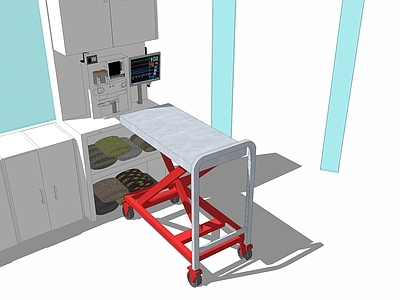 现代风格心跳仪 医用器材 医用电脑 医疗器材 心电图 水槽 手术室设备 医院