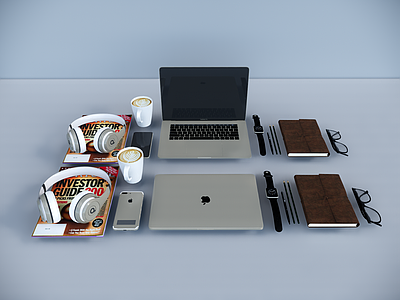 现代风格笔记本电脑 macbook iphone iwatch