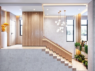 现代复式楼梯间 玄关