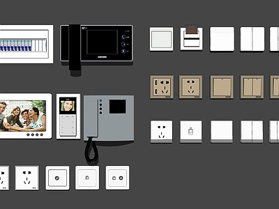 现代风格开关 可视电话 开关面板 插卡取电
