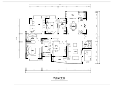 21套大户型四居室及以上CAD施工图 效果图part2 大平层