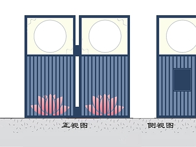 新中式风格垃圾桶