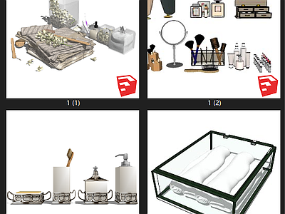 现代风格洗浴用品 洗浴用品 化妆品 洗面奶 毛巾 梳子 香薰