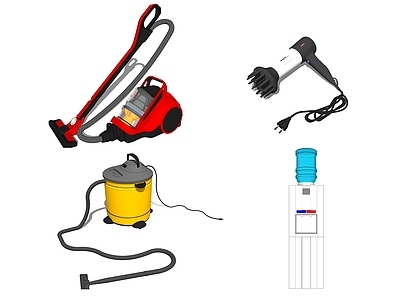现代风格家用电器组合 吸尘器 吹风机 室内小家电
