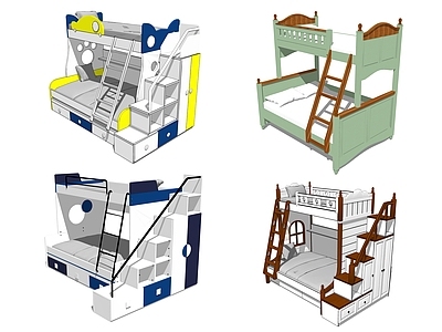 现代风格上下床 儿童高低床铺 双层床铺 宿舍床铺 木质床铺 儿童房床铺