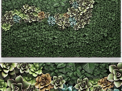 现代绿植墙 植物墙 多肉