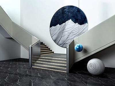 现代楼梯间 装饰画