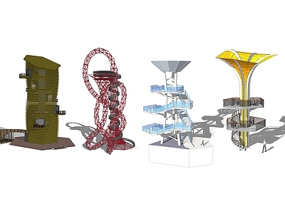 现代风格塔楼 公园观光塔 观景平台 瞭望塔 眺望台 园林旅游观景台 户外观景台 景观台 景观塔 公园创意观景台景观小品