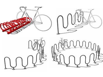现代风格自行车停车架 自行车停靠架 公园广场创意自行车停车架 公园广场公共设施小品