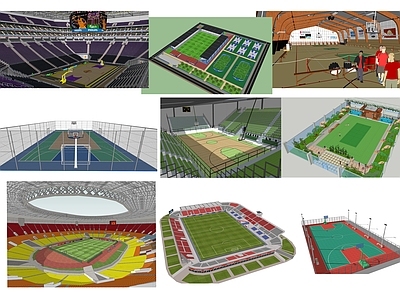 现代风格篮球场 足球场 篮球馆 演唱会 球馆