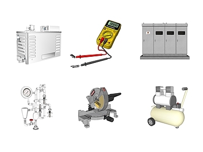 现代风格管道 配电箱 管道 锅炉 切割机 万用表