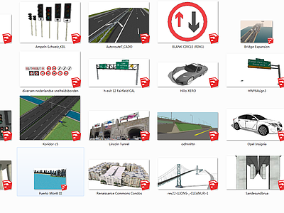 现代道路交通 灯具  广告牌 指示牌