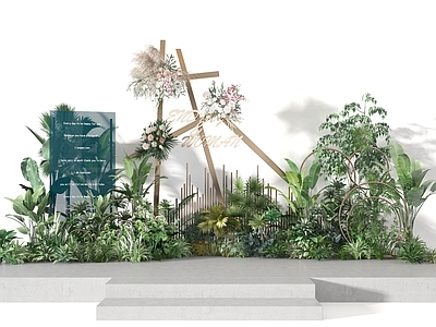 现代植物堆 绿植组合 景观 园艺 灌木 草堆 绿植堆