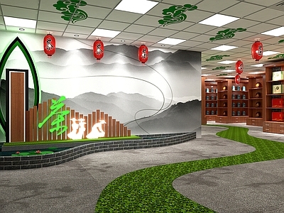 中式风格茶室 茶叶 展厅