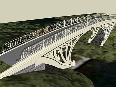 欧式风格大桥  公路桥 拱桥 铁艺栏杆