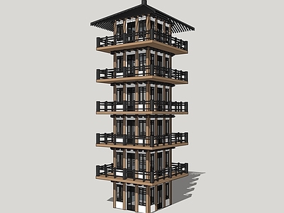 新中式风格塔楼 观景塔