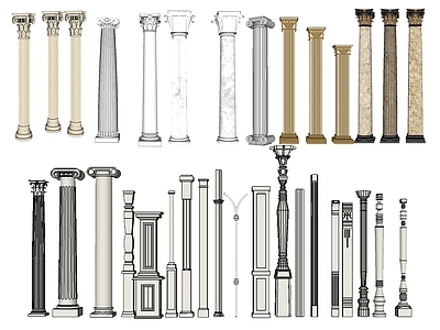 欧式风格罗马柱 石膏柱 头 石膏线