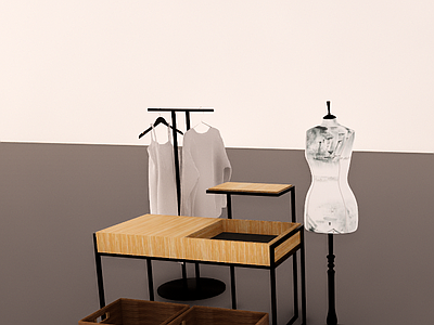 现代风格展示架 服装展示架 陈列衣架 展示台 岛台