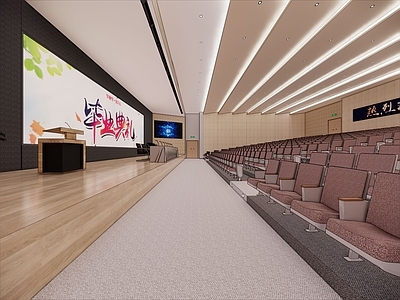 现代风格报告厅 电影院 会议室 阶梯教室 教室 剧院 演奏厅 大型 阶梯 单层